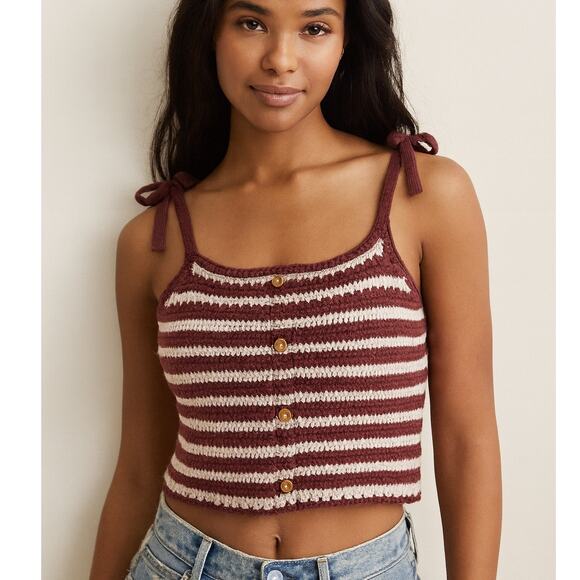 American Eagle Outfitters Tops - American Eagle Crochet Striped Tank Top